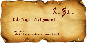 Kányi Zsigmond névjegykártya