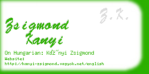 zsigmond kanyi business card